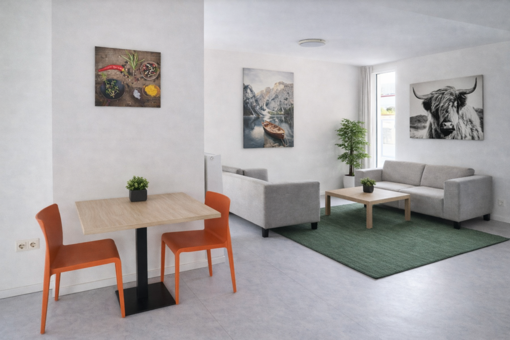 260326 ActiLingua Penthouse_living area 2 Accommodation during your German Course in Vienna. ActiLingua Penthouse